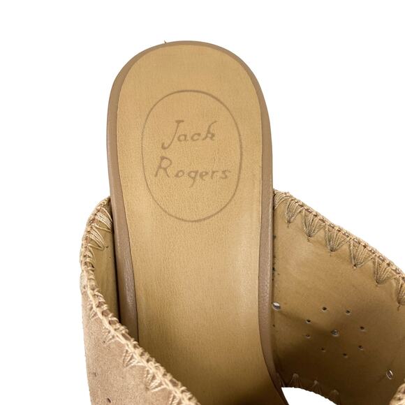 Jack Rogers Blakely Oak Suede 3" Block Heel Sandals 9.5M Tan - Picture 5 of 12
